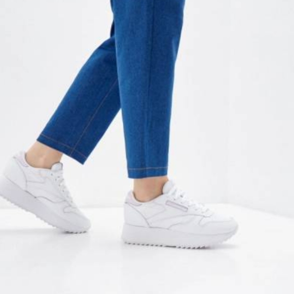 Reebok | Shoes | Nwt Reebok Classic Leather Double White Platform Sneakers  | Poshmark